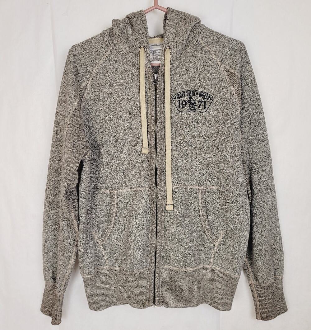 Walt Disney World 1971 grey full zip hoodie Size Small Fangear Comfycore